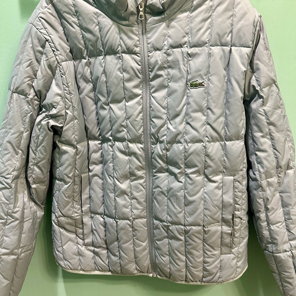 Lacoste Light Gray Puffer Jacket - image 1